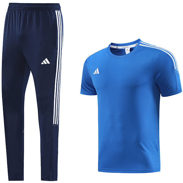 Adas casual training kit sportswear uniform men's blue soccer suit football short sleeve sports top shirt 2023-2024